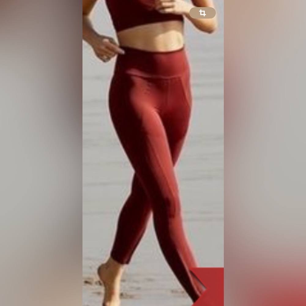 Free People FP Movement Spiced Mahogany Red Born to Run Leggings